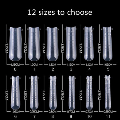 MSHARE Molde F1 Unghii cu forme duble Curvatura C Bailarina Vârfuri de unghii cu migdale rusești Gel acrilic Forma arcuită superioară 12 Dimensiune 120 buc