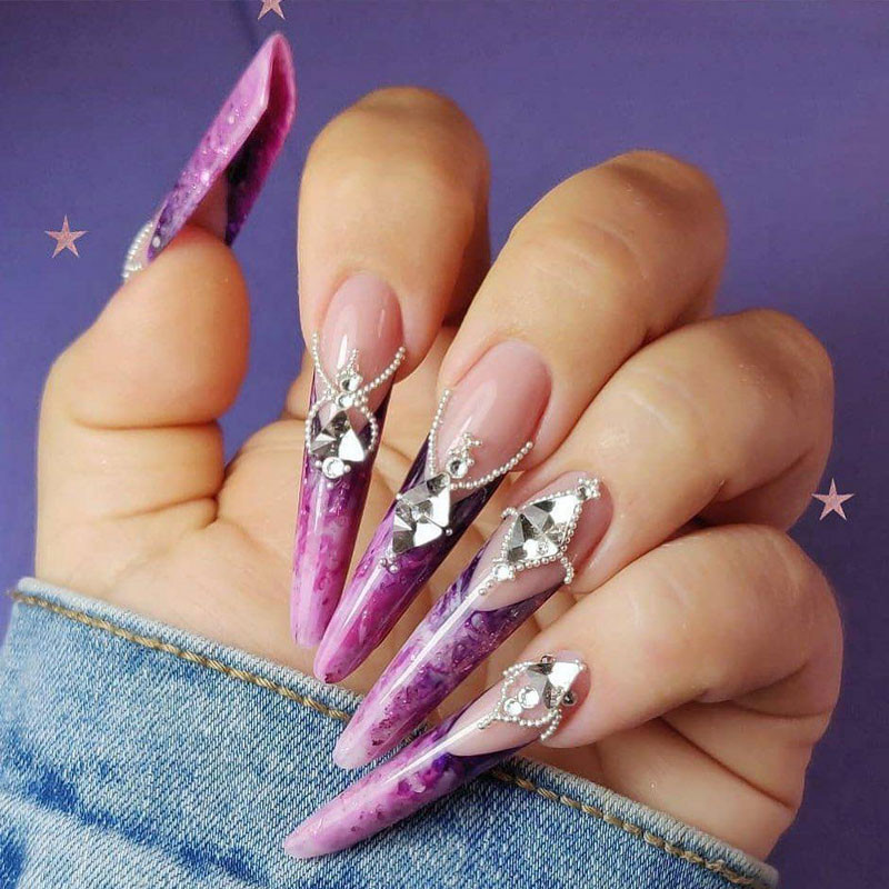 MSHARE Molde F1 Unghii cu forme duble Curvatura C Bailarina Vârfuri de unghii cu migdale rusești Gel acrilic Forma arcuită superioară 12 Dimensiune 120 buc