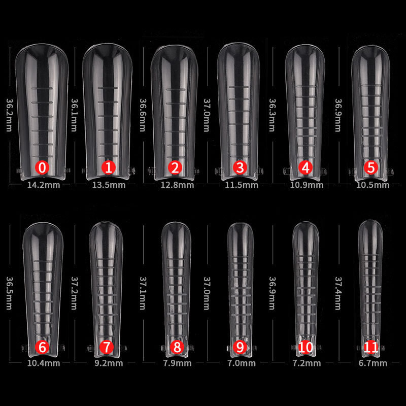 MSHARE Molde F1 Unghii cu forme duble Curvatura C Bailarina Vârfuri de unghii cu migdale rusești Gel acrilic Forma arcuită superioară 12 Dimensiune 120 buc