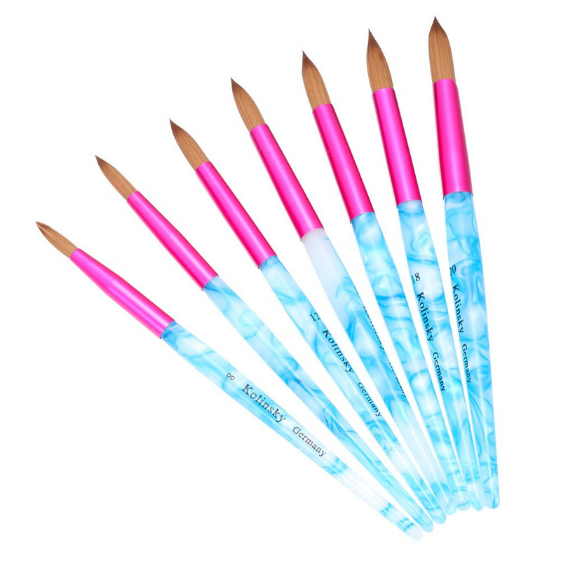 1 buc pentru femei UV Gel Builder Nail Art Pudră acilic Instrument Pen Carving Sable Nail Pick Penie Manichiură