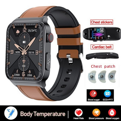 Inteligentné neinvazívne hodinky s viacerými režimami cvičenia, meraním hladiny glukózy v krvi, telesnej teploty, EKG, HRV a ďalšími monitorovacími údajmi 2022