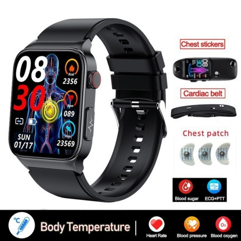 Inteligentné neinvazívne hodinky s viacerými režimami cvičenia, meraním hladiny glukózy v krvi, telesnej teploty, EKG, HRV a ďalšími monitorovacími údajmi 2022