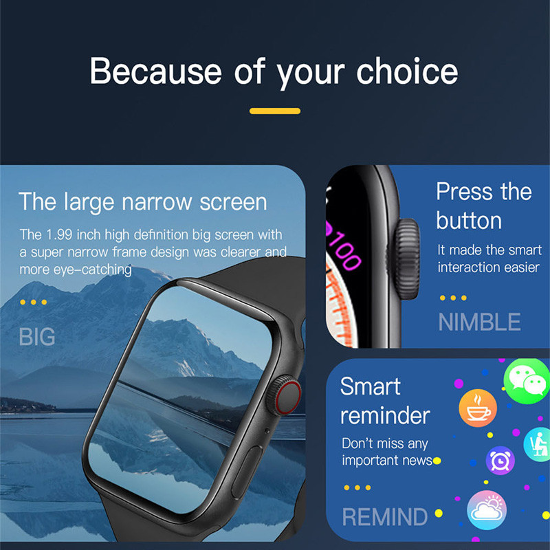 Ceas inteligent cu control al muzicii Bărbați Femei Apel Bluetooth 2023 Noi moduri multi-sport Ceas inteligent Monitor ritm cardiac Ceasuri Seria 8 IWO