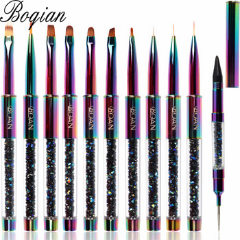 BQAN Rainbow Nail Brush Gel Brush For Manicure Acrylic UV Gel Extension Pen For Nail Polish Painting Brush Paint Tools