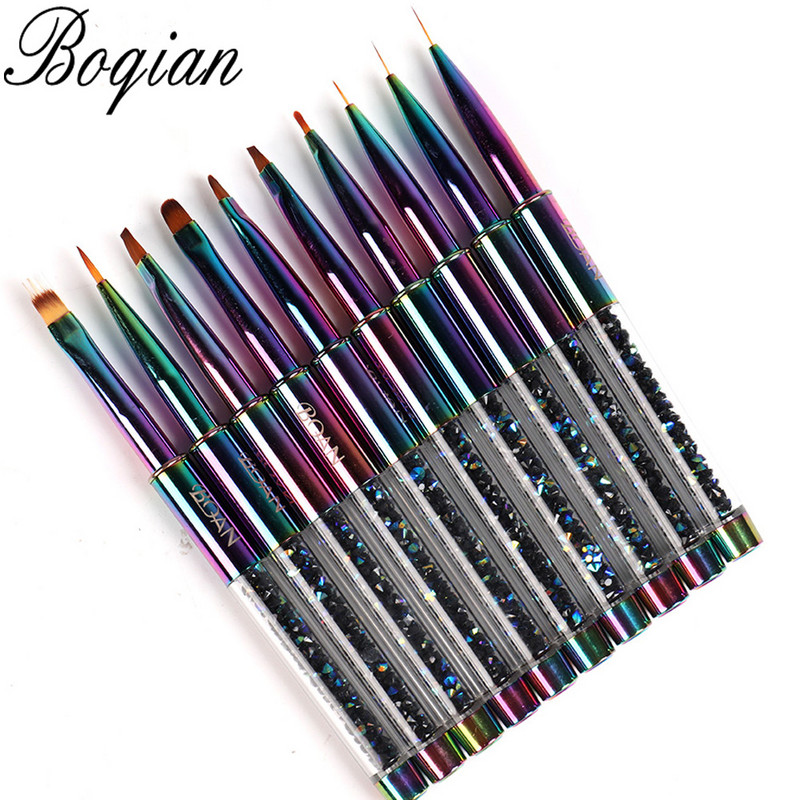 BQAN Rainbow Nail Brush Gel Brush For Manicure Acrylic UV Gel Extension Pen For Nail Polish Painting Brush Paint Tools