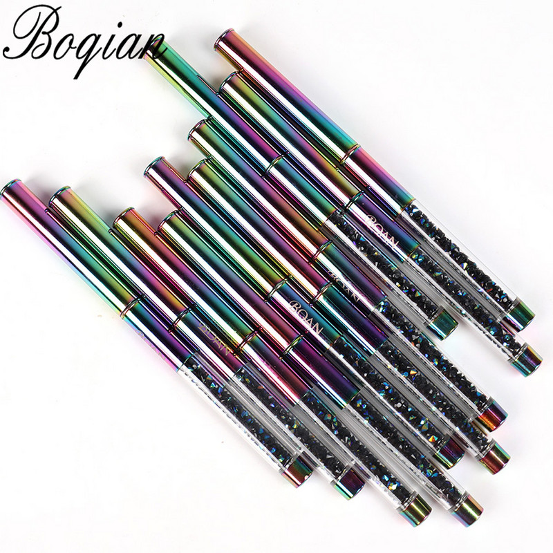 BQAN Rainbow Nail Brush Gel Brush For Manicure Acrylic UV Gel Extension Pen For Nail Polish Painting Brush Paint Tools