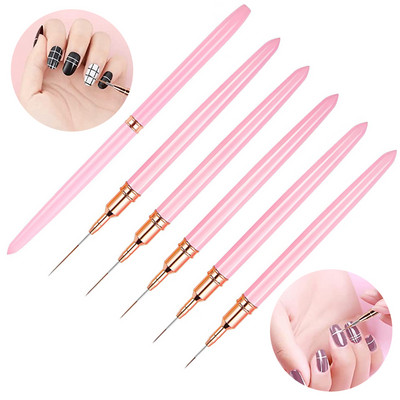 5/8/12/20/25mm garnituri profesionale pentru arta unghiilor, perii cu dungi DIY, linii de desen, dungi, flori, pix, accesorii de extensie cu gel