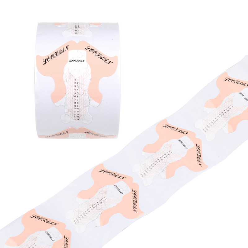 ANGNYA Sfaturi franțuzești pentru forma de unghii Acrilic UV Gel Extensie Curl Form Nail Builder Gel autocolant Ghid pentru matriță Accesorii pentru salon de manichiură