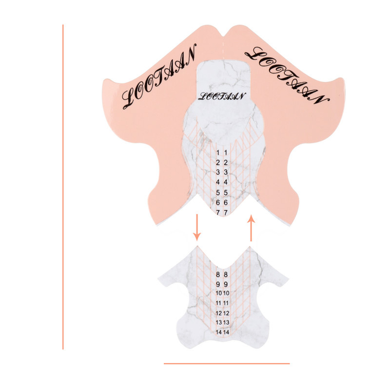 ANGNYA Sfaturi franțuzești pentru forma de unghii Acrilic UV Gel Extensie Curl Form Nail Builder Gel autocolant Ghid pentru matriță Accesorii pentru salon de manichiură