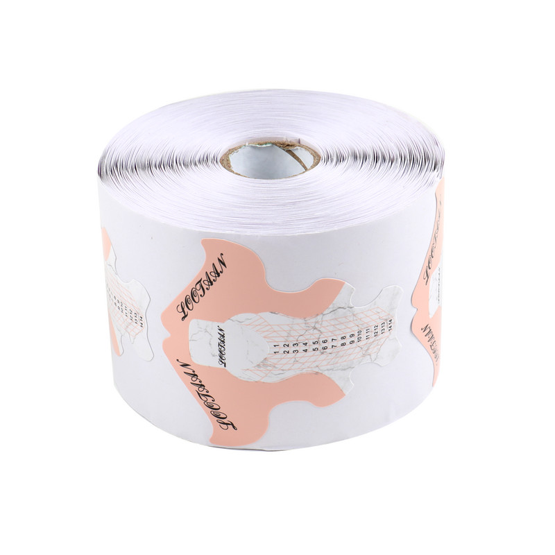 ANGNYA Sfaturi franțuzești pentru forma de unghii Acrilic UV Gel Extensie Curl Form Nail Builder Gel autocolant Ghid pentru matriță Accesorii pentru salon de manichiură