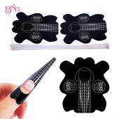 100 buc. Forme de hârtie în formă de romb stiletto pătrate, autoadezive, franceză, autocolant, gel de ghidare, vârfuri acrilice, curbă de extensie