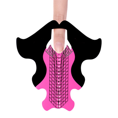 100 buc. Forme de hârtie în formă de romb stiletto pătrate, autoadezive, franceză, autocolant, gel de ghidare, vârfuri acrilice, curbă de extensie