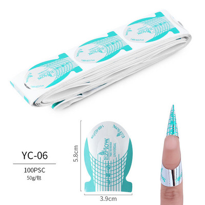 100 komada Fish Shape Nail Art Francuski akrilni UV gel savjeti Extension Builder Form Guide Šablona Alat za manikuru
