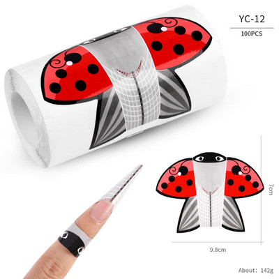 100 komada Fish Shape Nail Art Francuski akrilni UV gel savjeti Extension Builder Form Guide Šablona Alat za manikuru