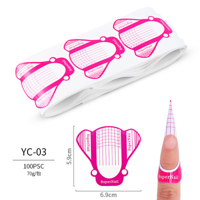 100 komada Fish Shape Nail Art Francuski akrilni UV gel savjeti Extension Builder Form Guide Šablona Alat za manikuru