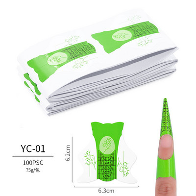 100 komada Fish Shape Nail Art Francuski akrilni UV gel savjeti Extension Builder Form Guide Šablona Alat za manikuru