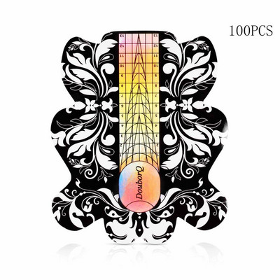 100 komada Fish Shape Nail Art Francuski akrilni UV gel savjeti Extension Builder Form Guide Šablona Alat za manikuru