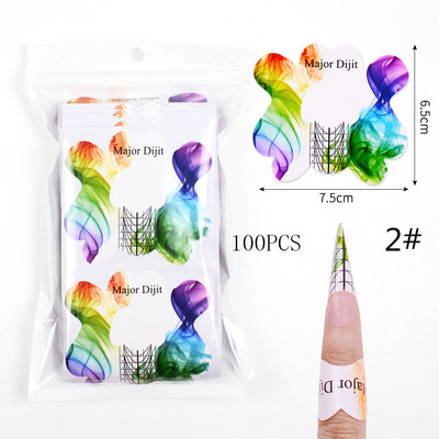 100 komada Fish Shape Nail Art Francuski akrilni UV gel savjeti Extension Builder Form Guide Šablona Alat za manikuru