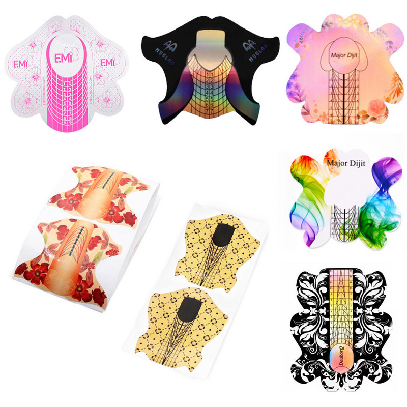 100 komada Fish Shape Nail Art Francuski akrilni UV gel savjeti Extension Builder Form Guide Šablona Alat za manikuru