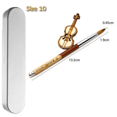 UsiDaer akrilna četka za nokte Kolinsky, drvena ručka i kristal od prirodne kose, alat za rezbarenje s metalnim krajem za crtanje na noktima