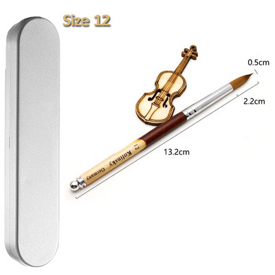 UsiDaer akrilna četka za nokte Kolinsky, drvena ručka i kristal od prirodne kose, alat za rezbarenje s metalnim krajem za crtanje na noktima