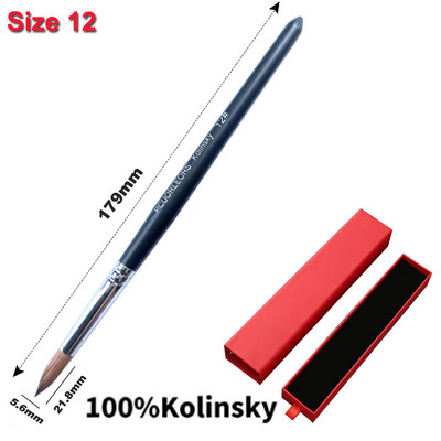 UsiDaer akrilna četka za nokte Kolinsky, drvena ručka i kristal od prirodne kose, alat za rezbarenje s metalnim krajem za crtanje na noktima