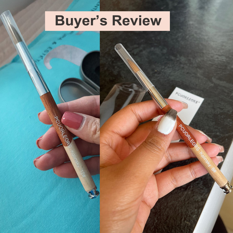 UsiDaer akrilna četka za nokte Kolinsky, drvena ručka i kristal od prirodne kose, alat za rezbarenje s metalnim krajem za crtanje na noktima