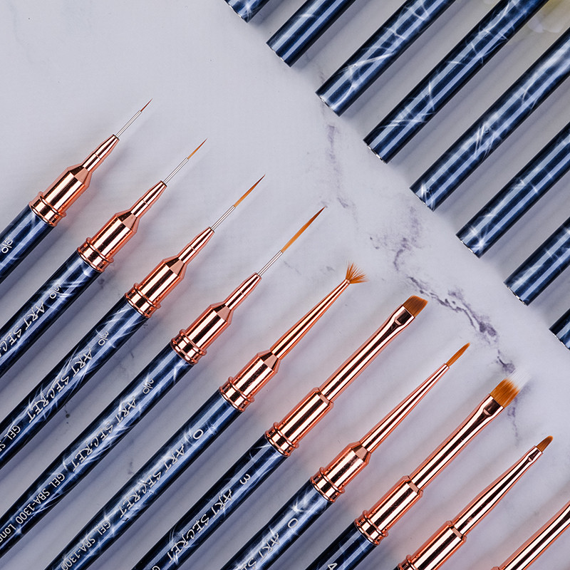 ArtSecret SBA-1300 Perie cu gel marmorat pentru manichiură, stilou acrilic cu gel UV pentru extensie, lac de unghii, perie pentru desen, perie pentru unghii