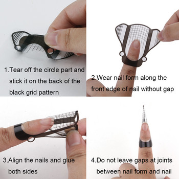 500pcs Extension Nails Tips Ακρυλικό καλούπι κάτω φόρμες Κατασκευή τζελ χαρτιά μανικιούρ Πρότυπο ινών γαλλικό εργαλείο