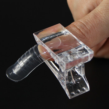 Акрилни върхове за нокти Щипка за двойни форми Кристална щипка Прозрачен гел Бързи върхове за нокти за фалшива щипка за нокти Мухъл за изграждане Фиксирани инструменти