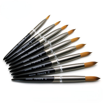 Kolinsky Acrylic Nail Brush 1Pc Μαύρο UV Gel Polish Nail Art Extension Builder Pen Βούρτσες Σχεδίου Στυλό Νυχιών για Σχέδιο Νυχιών