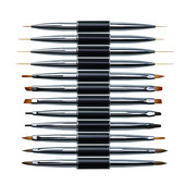 12 Stil Dual End Nail Art Dungi Liner Liner DIY Pensule pentru pictură Pudră lichidă UV GEL Extensie Builder Pix francez pentru desen