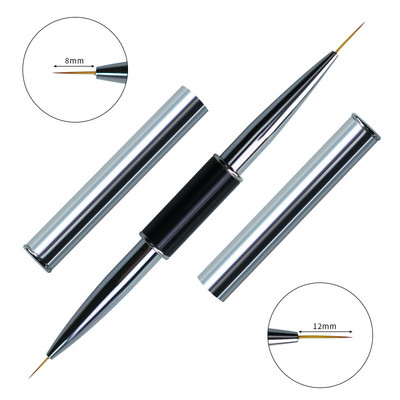 12 Stil Dual End Nail Art Dungi Liner Liner DIY Pensule pentru pictură Pudră lichidă UV GEL Extensie Builder Pix francez pentru desen
