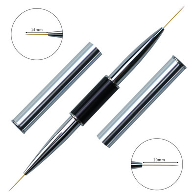 12 Stil Dual End Nail Art Dungi Liner Liner DIY Pensule pentru pictură Pudră lichidă UV GEL Extensie Builder Pix francez pentru desen