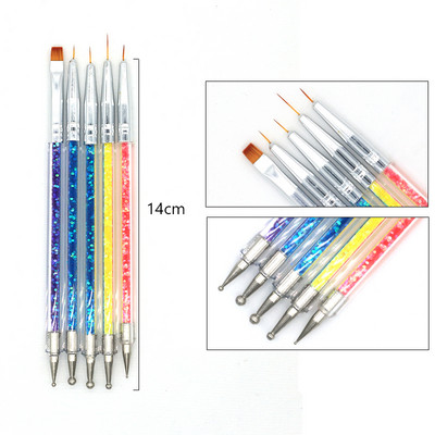 Perie de unghii pentru manichiură Perie de gel pentru arta unghiilor 15 buc/set Perie de unghii pulbere lichidă acrilice perie de gel pentru sculptat