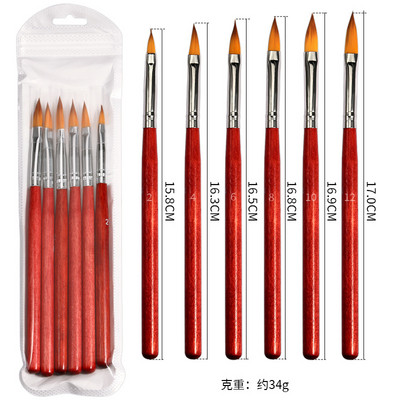 Perie de unghii pentru manichiură Perie de gel pentru arta unghiilor 15 buc/set Perie de unghii pulbere lichidă acrilice perie de gel pentru sculptat