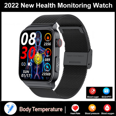 Vere glükoosisisalduse nutikell EKG jälgimine meeste naiste tervise temperatuur mitteinvasiivne veresuhkru nutikell mees IP68 veekindel