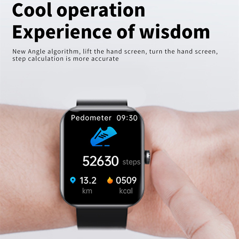 Viedpulkstenis vīriešiem diennakts glikozes līmeņa asinīs viedpulkstenis sirdsdarbības temperatūras monitorings sporta izsekotājs 1,91 collu ekrāns