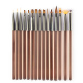 Set de 15 perii de manichiură acrilice pentru sculptură, pentru desen, perie cu gradient de gel, Pinceles, design pentru unghii