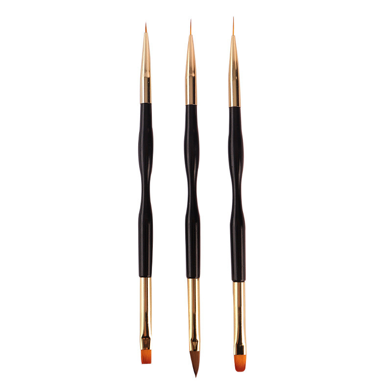 3 db Manikűr ecset Dual Use Gel Gradient Brush Pinceles Nail Art Design