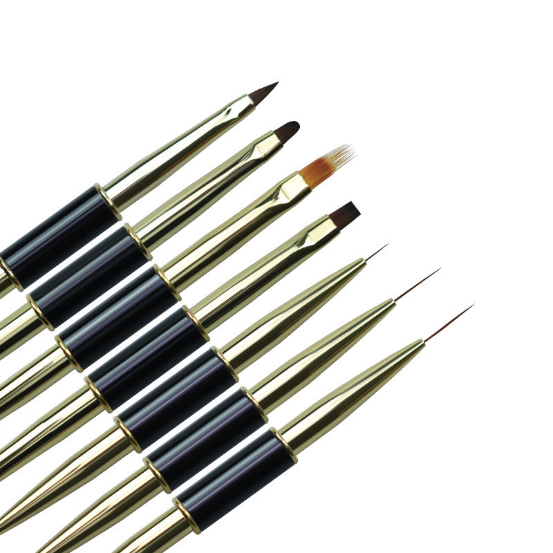 Dual End Nail Art Dungi Liner Liner DIY Pictura Pensie Pudră lichidă Acrilic UV GEL Extensie Constructor Pix pentru desen francez