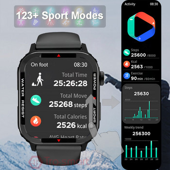 Смарт часовник Bluetooth Call Smartwatch Мъжки спортен фитнес тракер Водоустойчив кръвно налягане Сърдечен ритъм Монитор за сън Смарт часовници