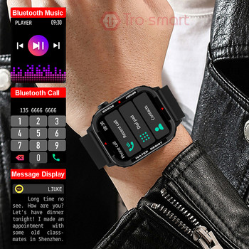 Смарт часовник Bluetooth Call Smartwatch Мъжки спортен фитнес тракер Водоустойчив кръвно налягане Сърдечен ритъм Монитор за сън Смарт часовници