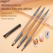 Pensula cu cap dublu pentru arta unghiilor, extensie cu gel UV pentru desen pentru pictura, stilou, instrumente de manichiura