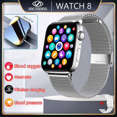 Έξυπνο ρολόι Γυναικείο 2023 Σειρά 8 2.0" Οθόνη Bluetooth Κλήση Καρδιακής Πίεσης Ανδρικό Έξυπνο Ρολόι για Apple Watch IWO Watch 8