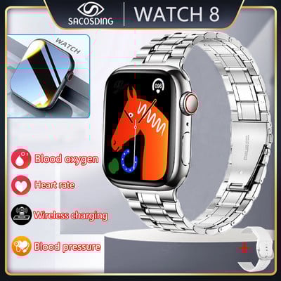 Έξυπνο ρολόι Γυναικείο 2023 Σειρά 8 2.0" Οθόνη Bluetooth Κλήση Καρδιακής Πίεσης Ανδρικό Έξυπνο Ρολόι για Apple Watch IWO Watch 8