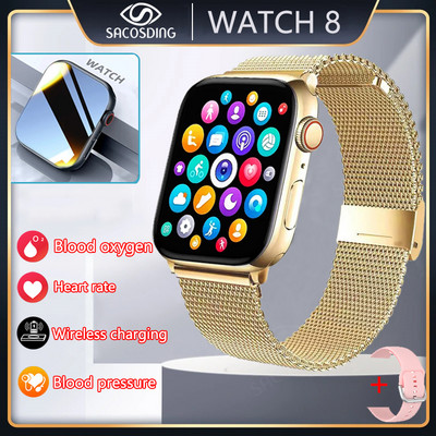 Έξυπνο ρολόι Γυναικείο 2023 Σειρά 8 2.0" Οθόνη Bluetooth Κλήση Καρδιακής Πίεσης Ανδρικό Έξυπνο Ρολόι για Apple Watch IWO Watch 8