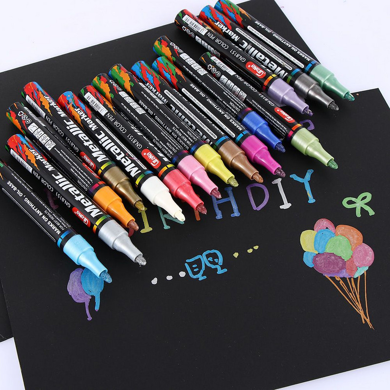 Vandeniui atsparus metalinis stiklas, guminis, alyvinis rašiklis Creative Marker Paint Tire Marker