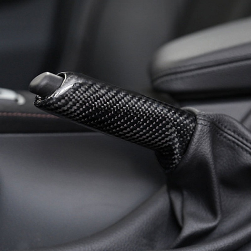 Autó kézifék markolat burkolat BMW E46 E90 E92 E60 E39 F30 F34 F10 F20 Tartozékok Univerzális szénszálas mintás belső burkolat