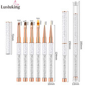 9 mm/12 mm mramorirano ružičasto zlato za nokte Kist za UV gel Nail Art Liner Kist za gradijent Kist Kristalna akrilna tanka olovka za crtanje